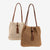 Damen Henkeltasche aus handgearbeitetem Makramee mit stylischem Lederriemen Karnz