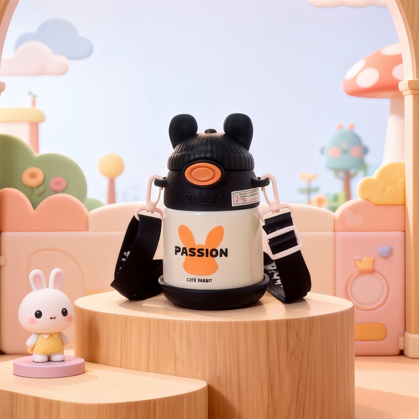 Damen Isolierte Kindertrinkflasche mit praktischem Tragegurt Karnz