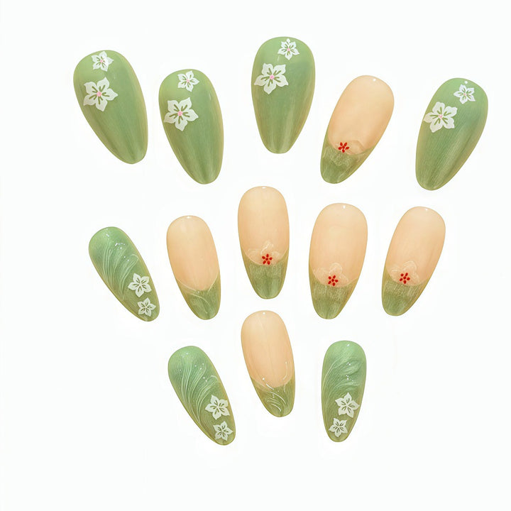 Kunstnägel Set mit filigranen Blumenmustern Karnz