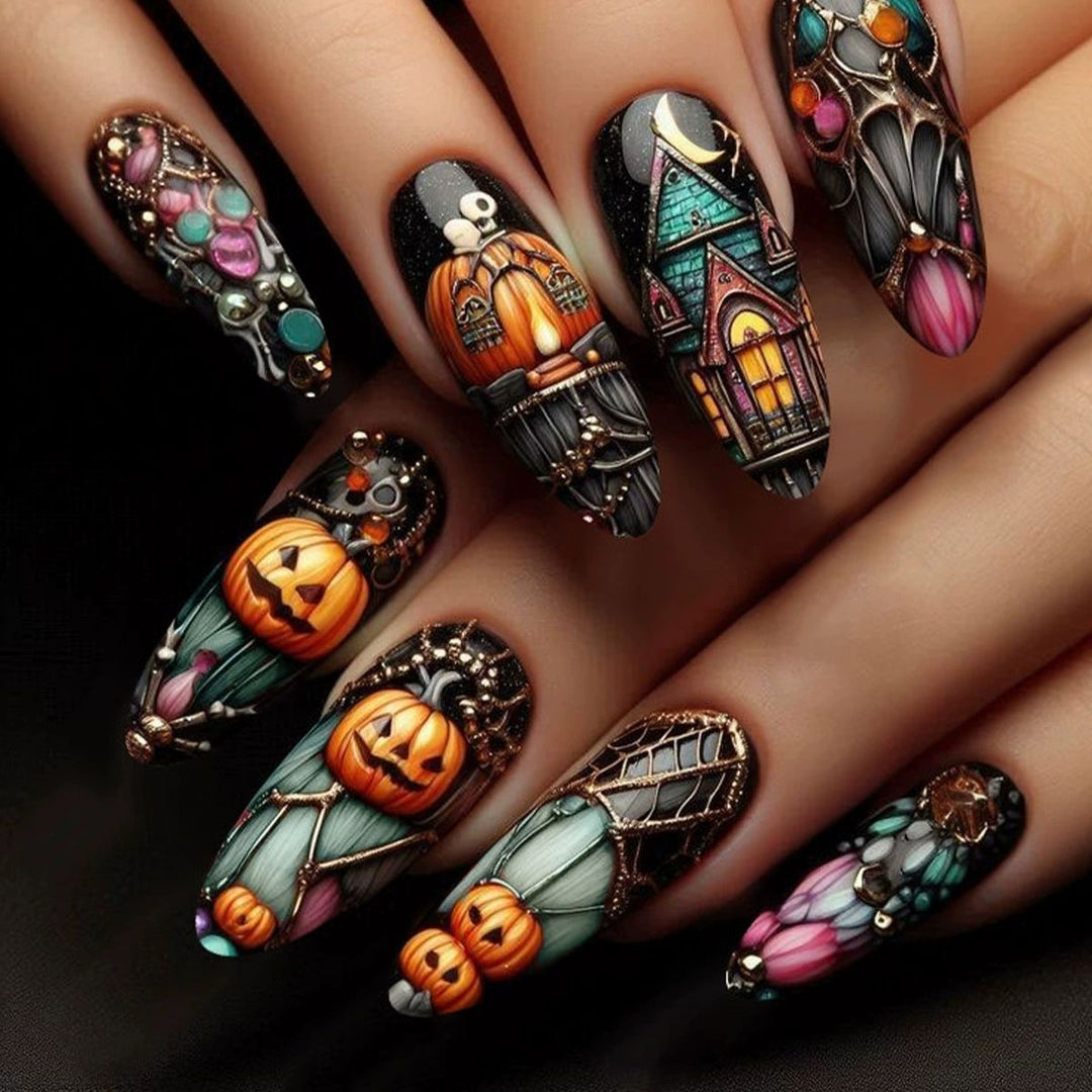 Künstlerische Halloween Themen Nagelkunst Karnz