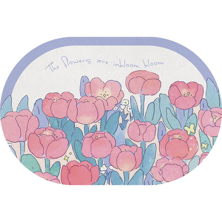 Blumen Cartoon Badmatte