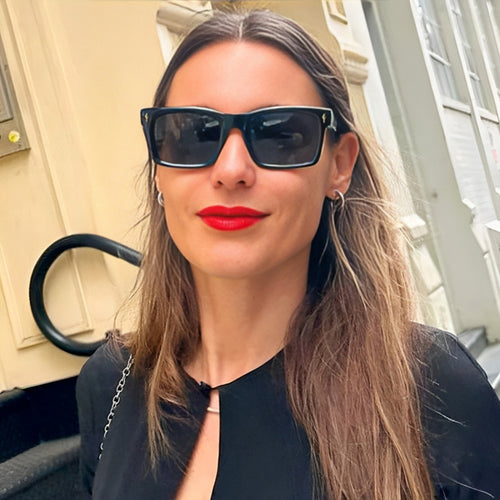 Damen Rechteckige Sonnenbrille im eleganten Schildpatt-Design Karnz