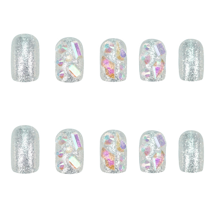Glitzerndes Gel Press-On Nagelset Karnz