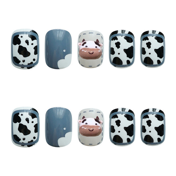 Cow Print Themed Press-On Nail Set