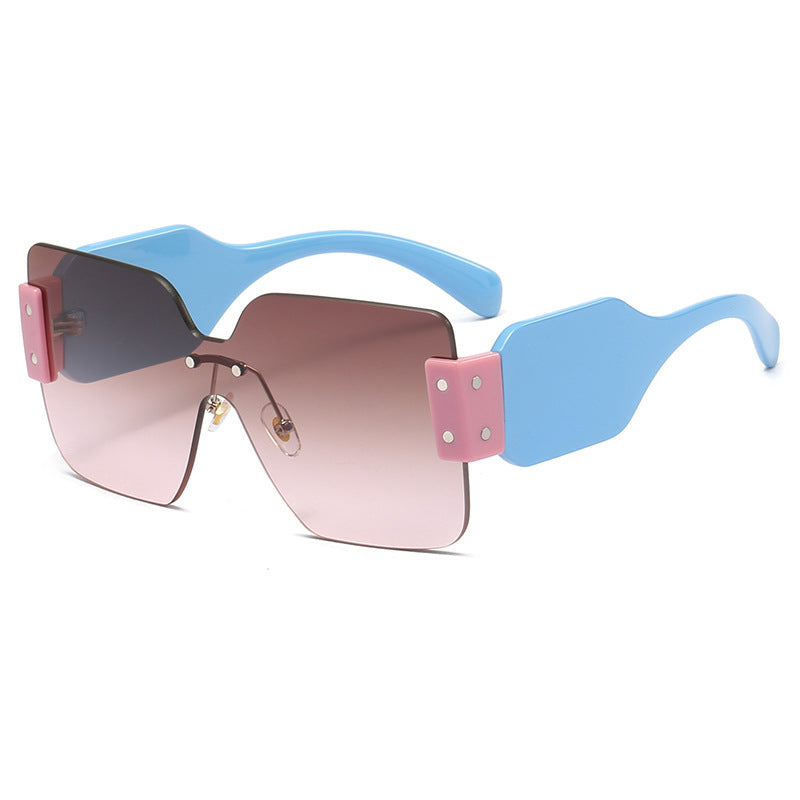 Damen modische flache Sonnenbrille mit kreativem Design Karnz
