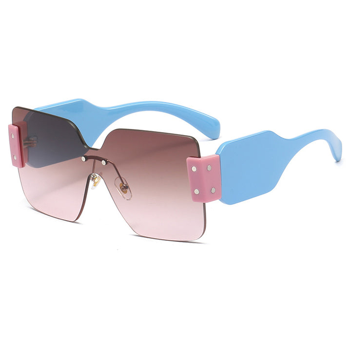 Damen modische flache Sonnenbrille mit kreativem Design Karnz