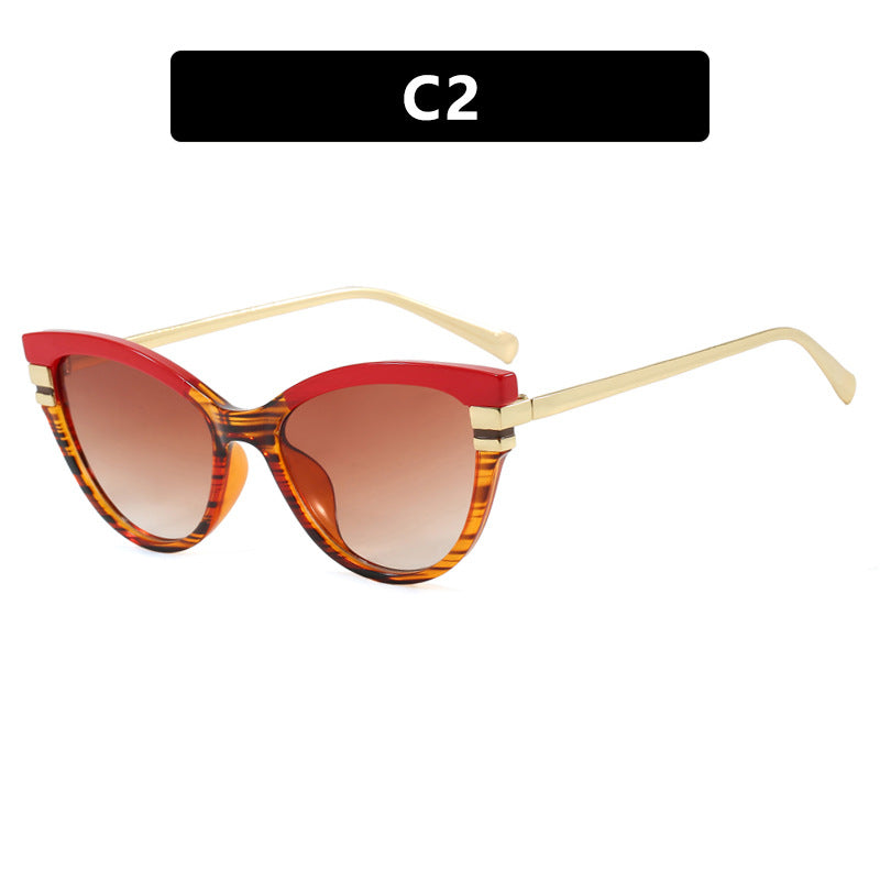 Damen Cat-Eye Sonnenbrille mit eleganten Metallakzenten Karnz