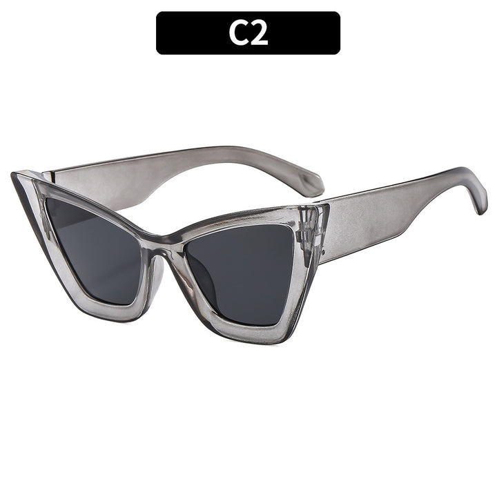 Cat-Eye Sonnenbrille mit geometrischem Rahmen