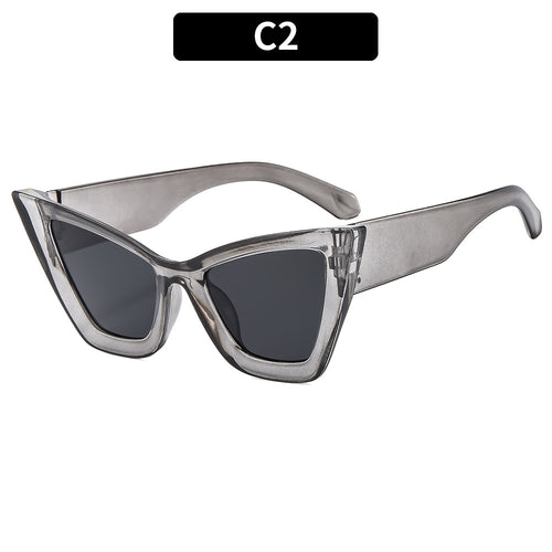 Cat-Eye Sonnenbrille mit geometrischem Rahmen