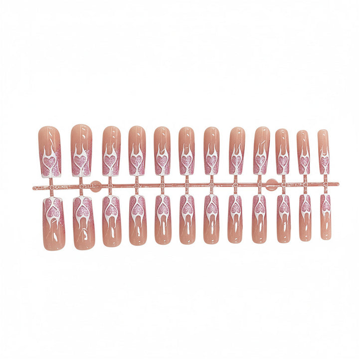 Heart Flames Press-On Nail Art Karnz