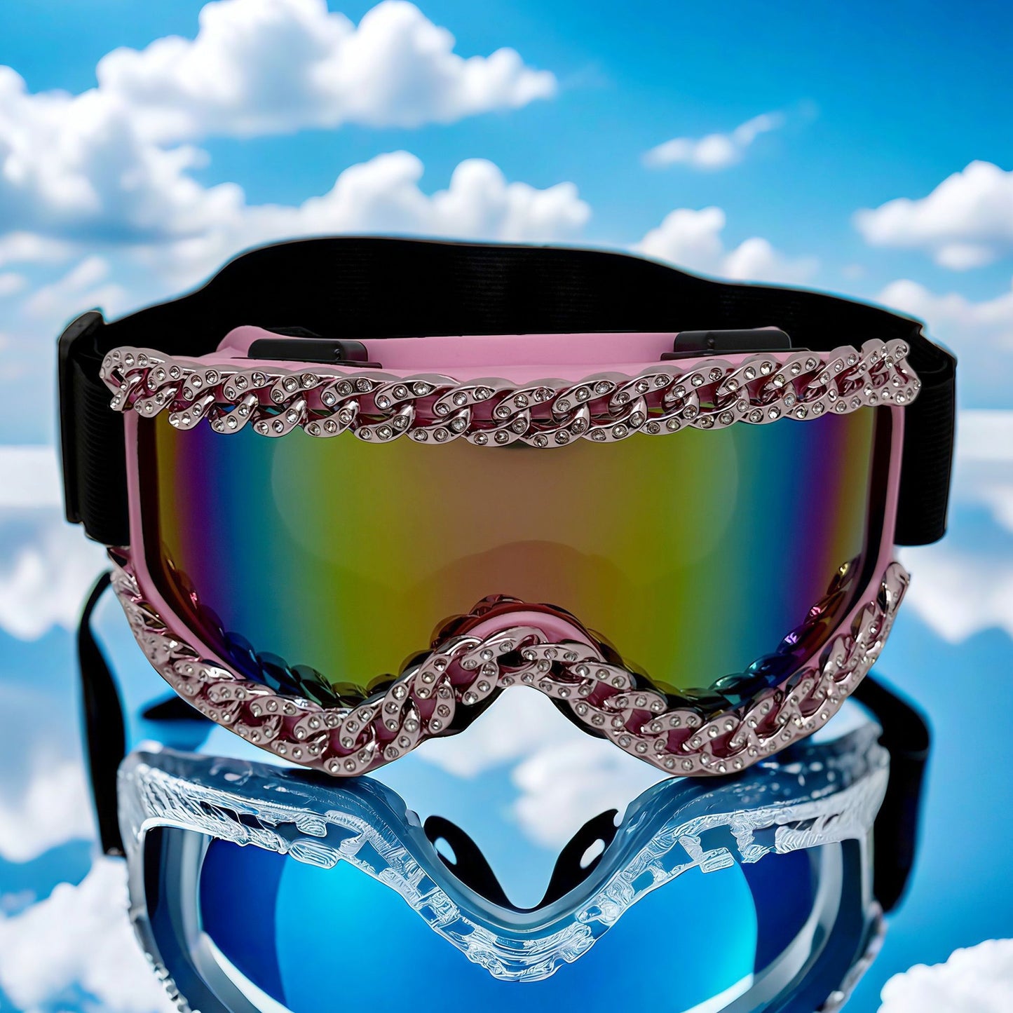 Damen Skibrille mit glamourösem Strassrahmen Karnz