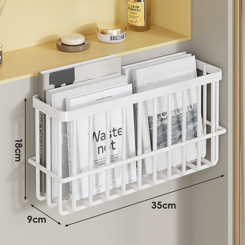 Schlank modular wandmontierter rostfreier Metallzeitschriften- und Dokumentenkorb