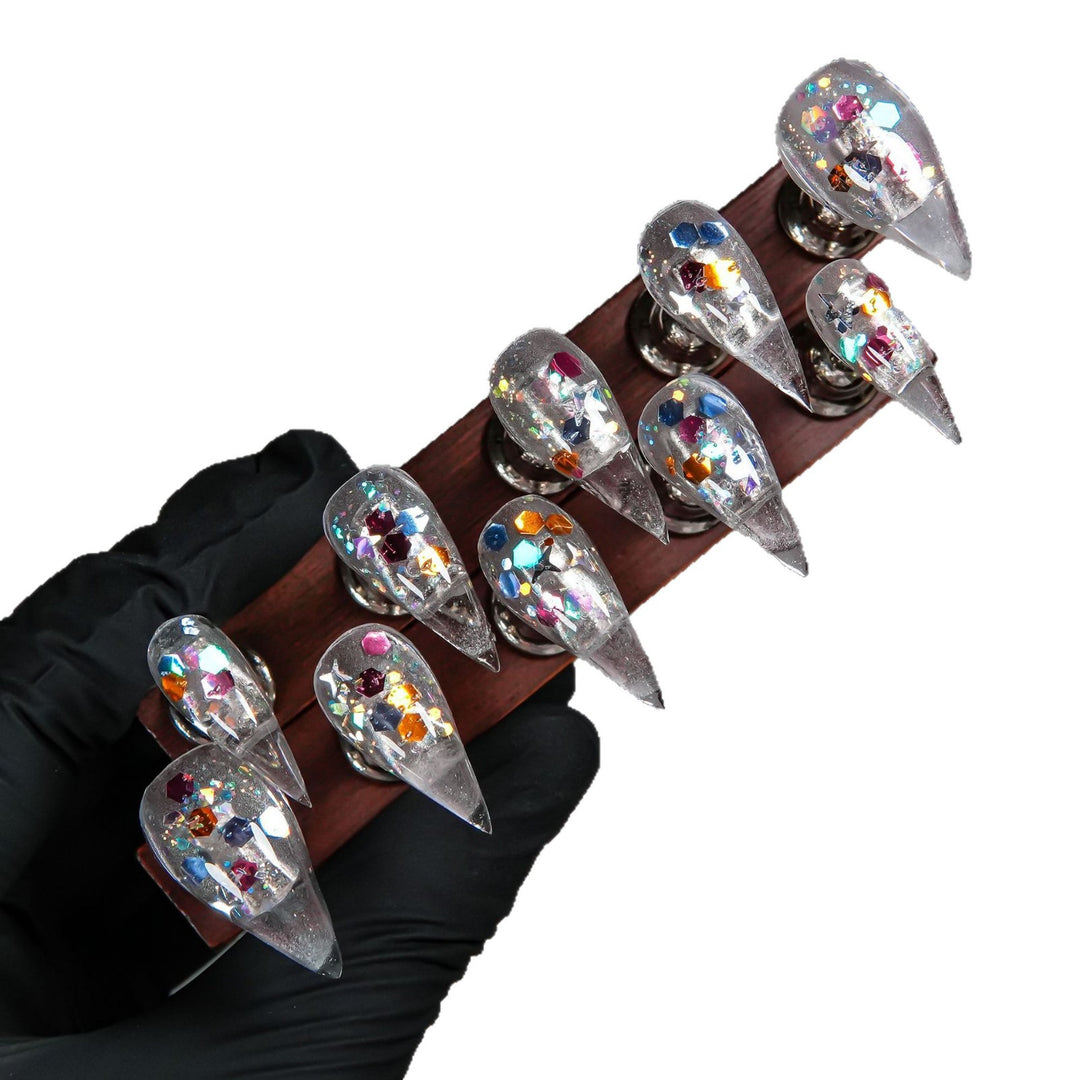 Stiletto Press-On Nagelset mit Glitter- und Ombre-Finish