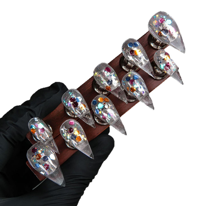 Stiletto Press-On Nagelset mit Glitter- und Ombre-Finish