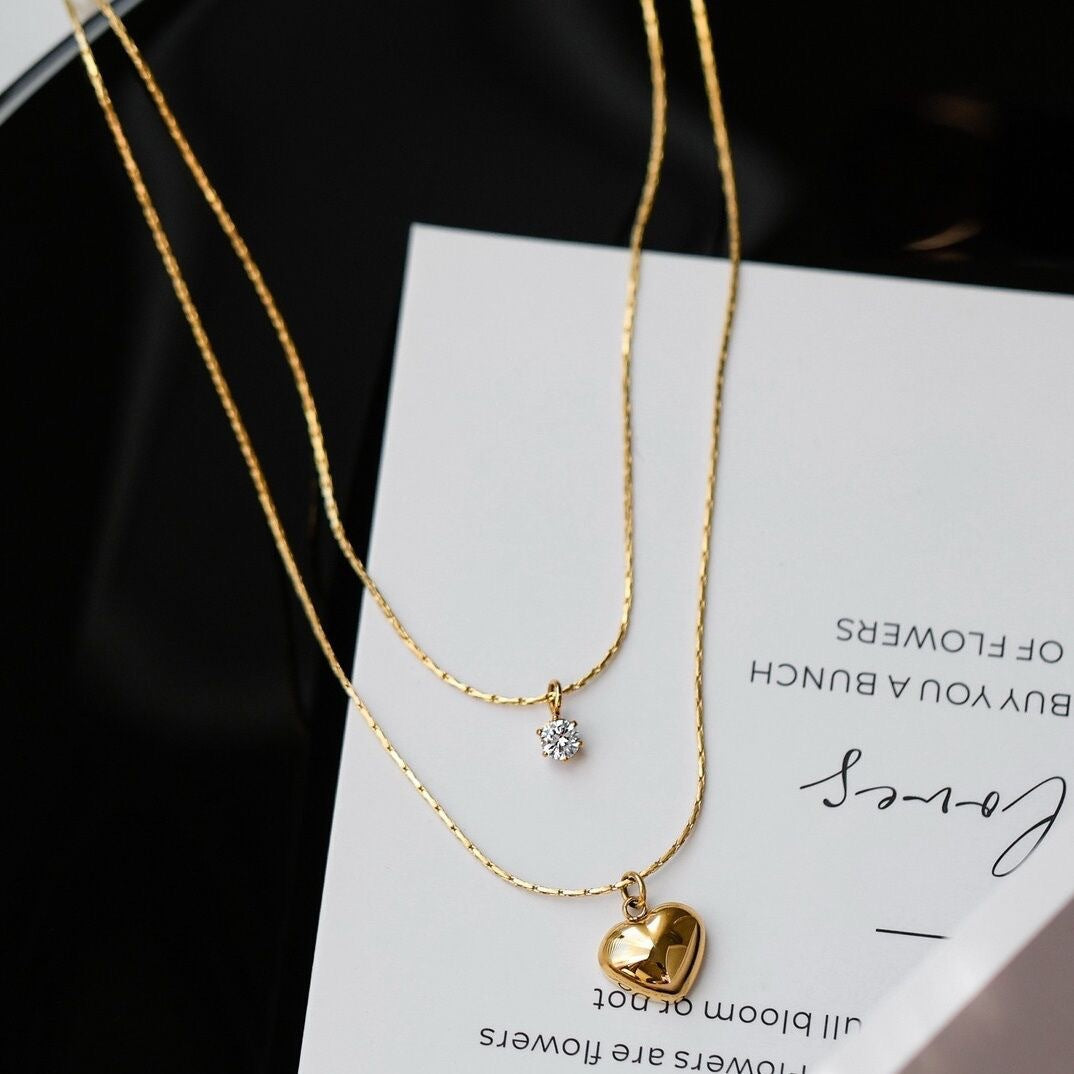 Herz Charm Lagenhalskette Karnz