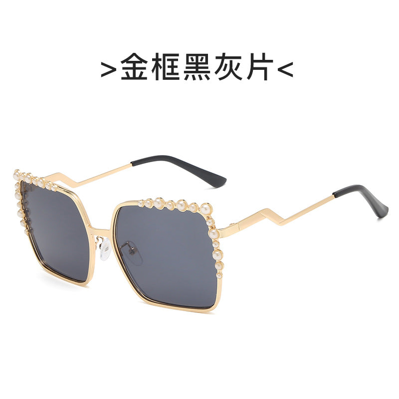 Damen Cat-Eye Sonnenbrille mit luxuriösem Perlrahmen und polarisierenden Gläsern Karnz