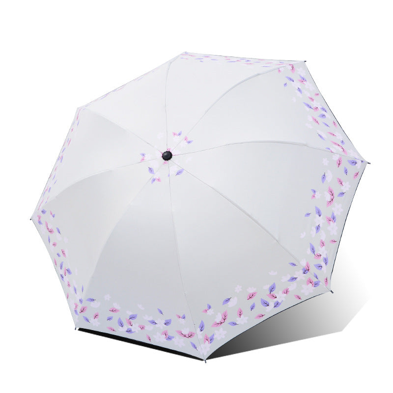 Damen Faltbarer Regenschirm mit floralen Abschlüssen Karnz