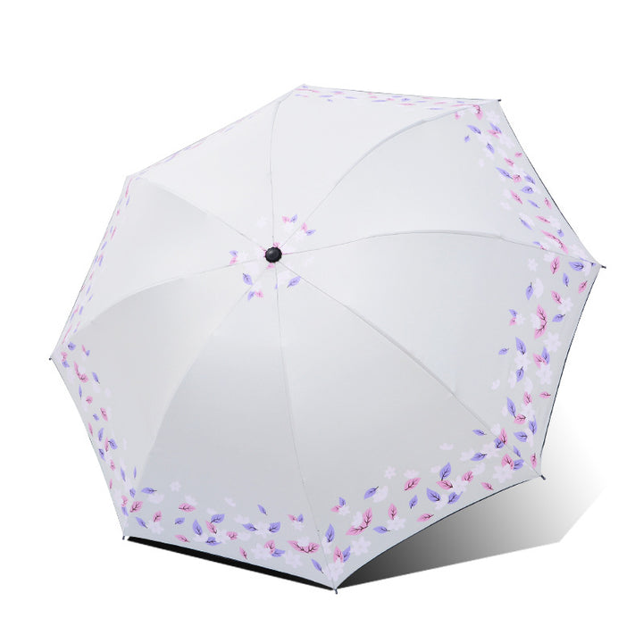 Damen Faltbarer Regenschirm mit floralen Abschlüssen Karnz