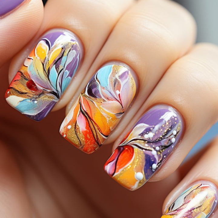 Künstlerische Florale Gel-Nagelkunstverlängerungen Karnz