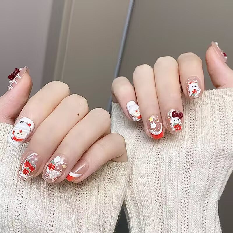 Festliches Charakter-Themen Press-On Nagelset Karnz