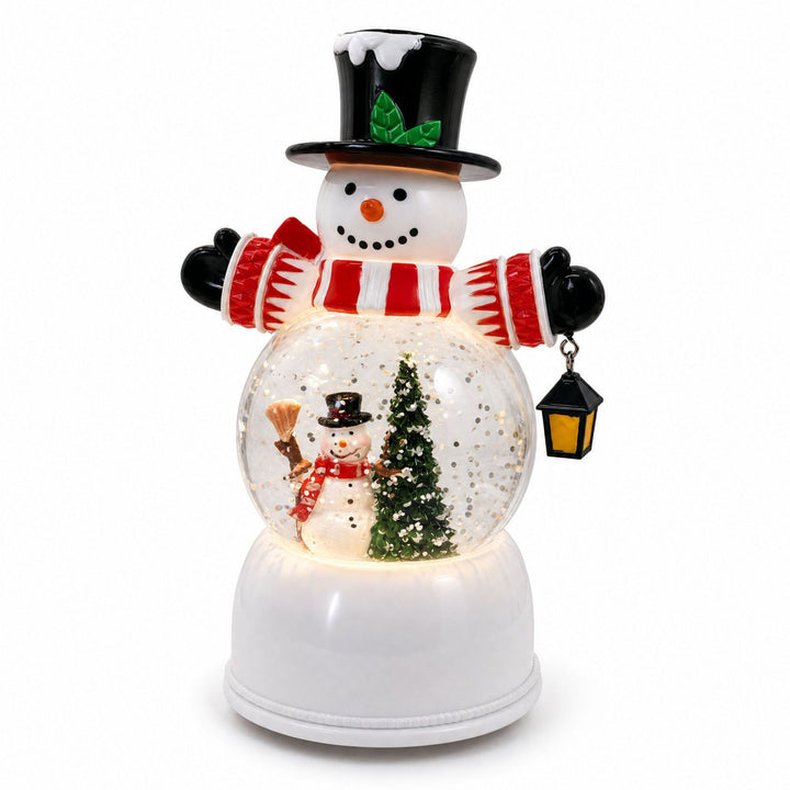 Lustige Weihnachtsmann Schneekugel Figur Karnz