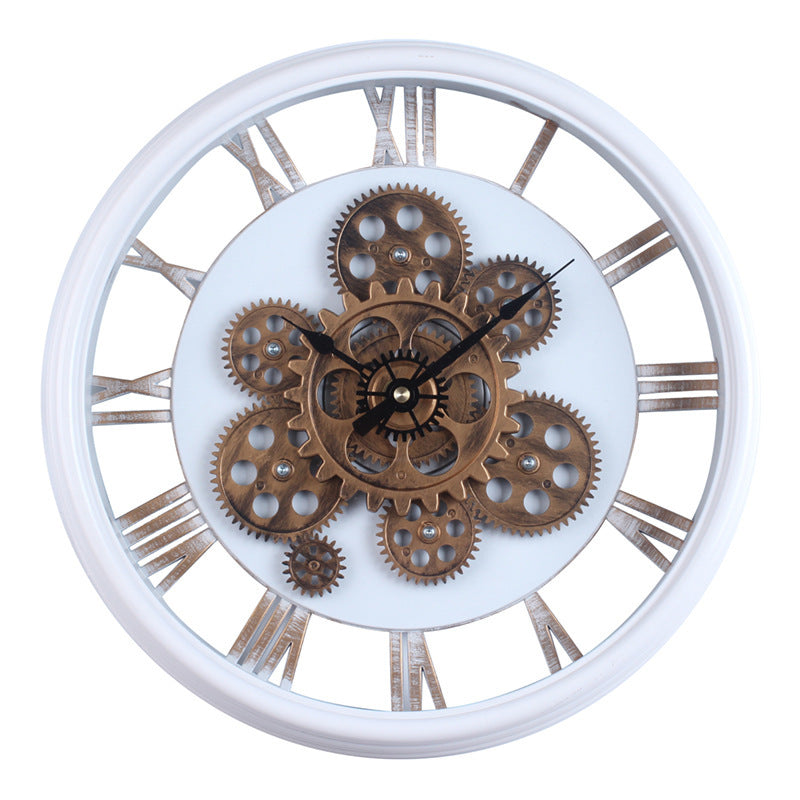 Elegante Wanduhr Im Industriellen Zahnrad-Design Karnz