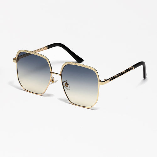 Damen modische oversized Sonnenbrille im geometrischen Design Karnz