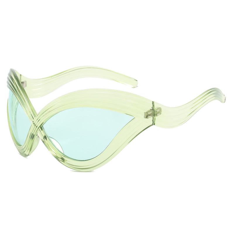 Damen trendige designer Sonnenbrille mit geschwungenem Rahmen Karnz