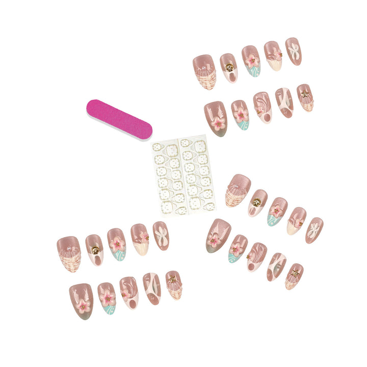 Künstlerisches Floral Acryl-Nagel-Set