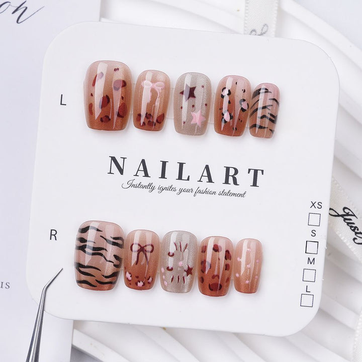 Künstlerisches 3D Schmetterling Press-On Nagelset Karnz