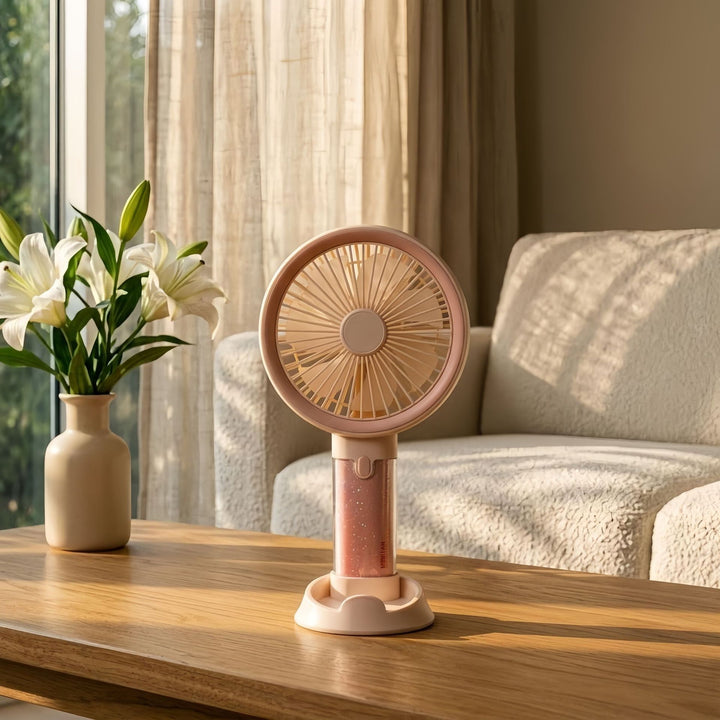 Damen Tragbarer Handventilator mit USB-Ladefunktion und vielseitigen Geschwindigkeitsmodi Karnz