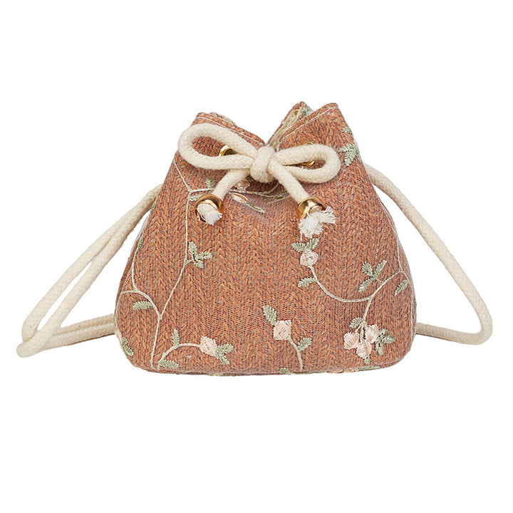Bestickte Kordelzug-Eimer Tasche Karnz