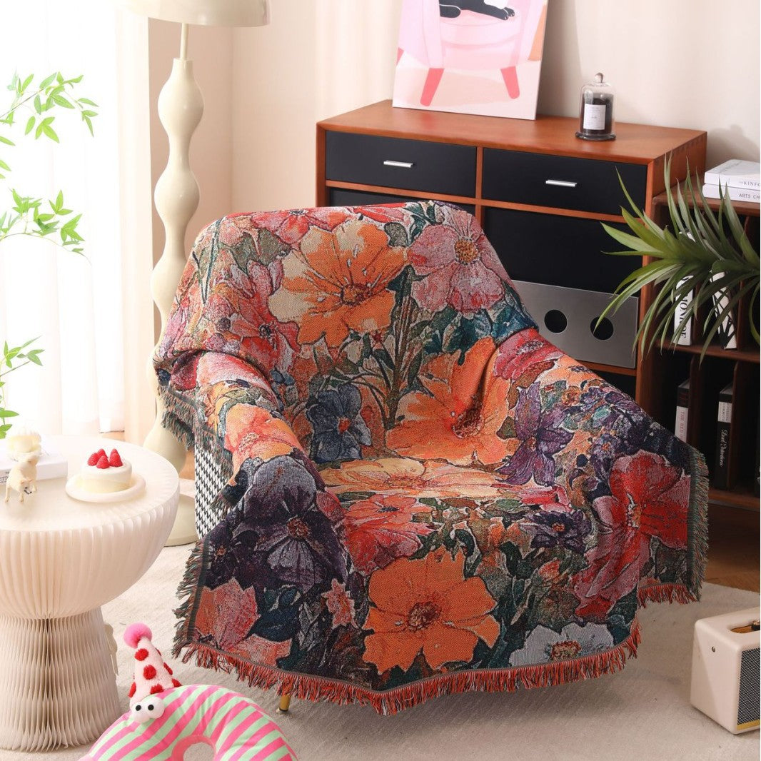 Florale Woven Werfen Decke