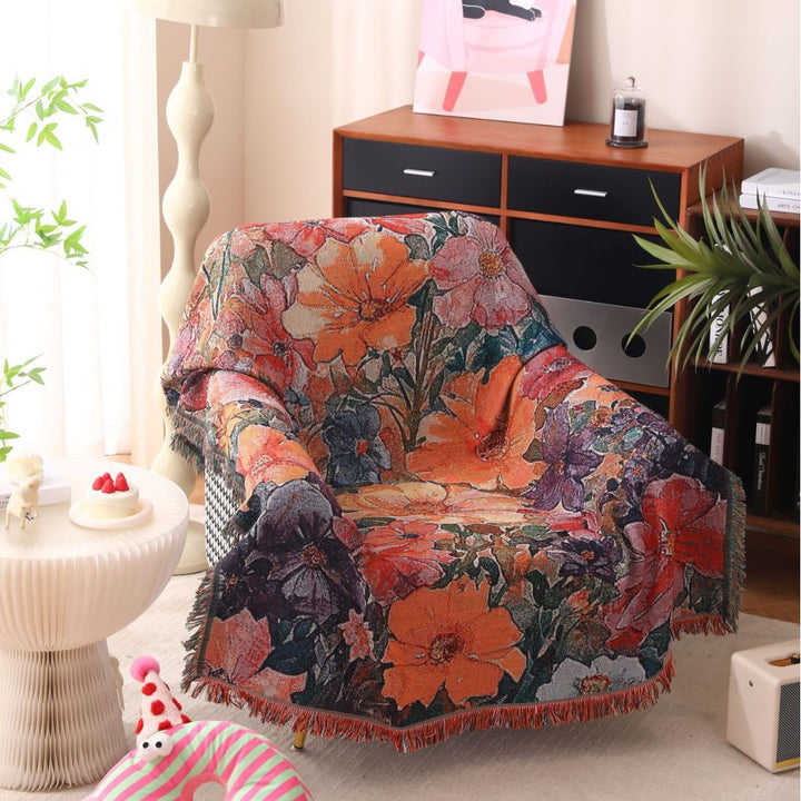 Florale Woven Werfen Decke