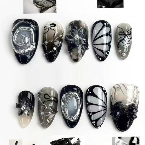 Künstlerisches gotisches Press-On-Nagelset