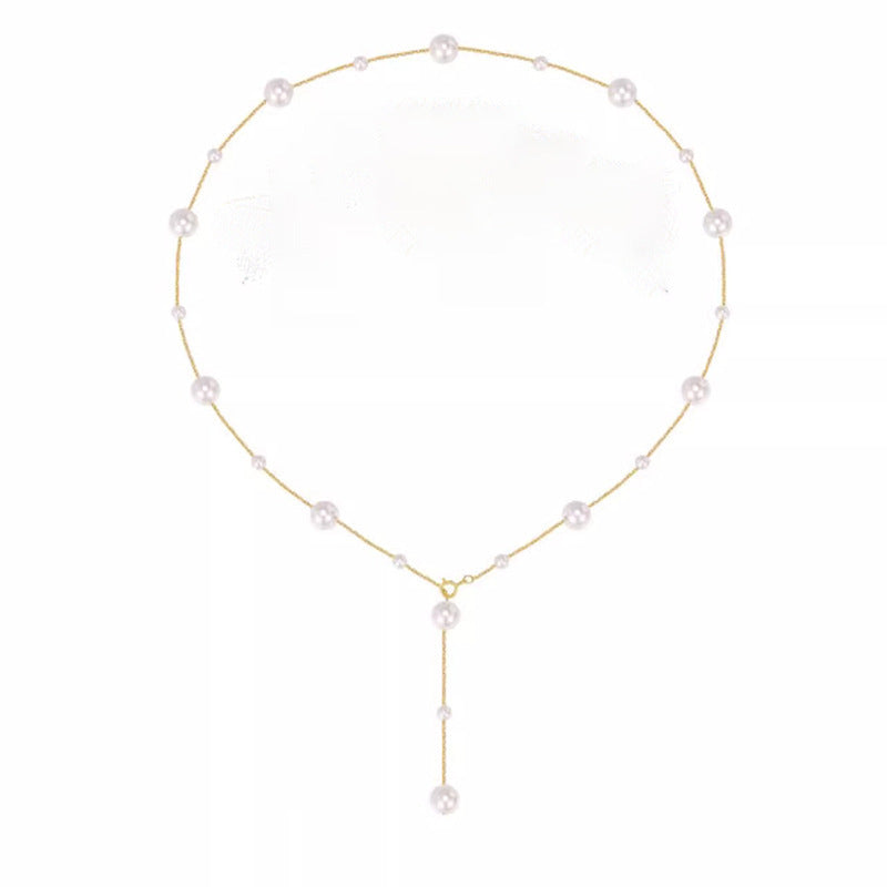 Perlen-Drop-Lariat-Halskette Karnz