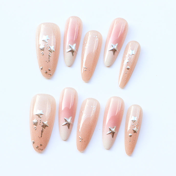 Sternenverzierte Press-On Nagelset