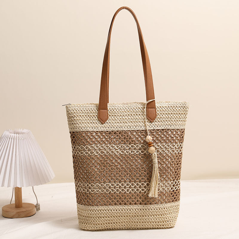 Damen Funktionale Bastshoppingtasche Karnz