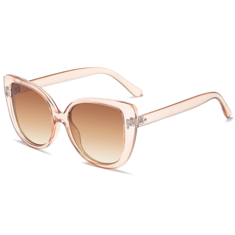 Damen glamouröse oversized Sonnenbrille mit elegantem transparentem Rahmen Karnz