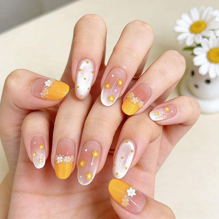 Künstlerisches blumenmusteriertes Press-On-Nagelset Karnz