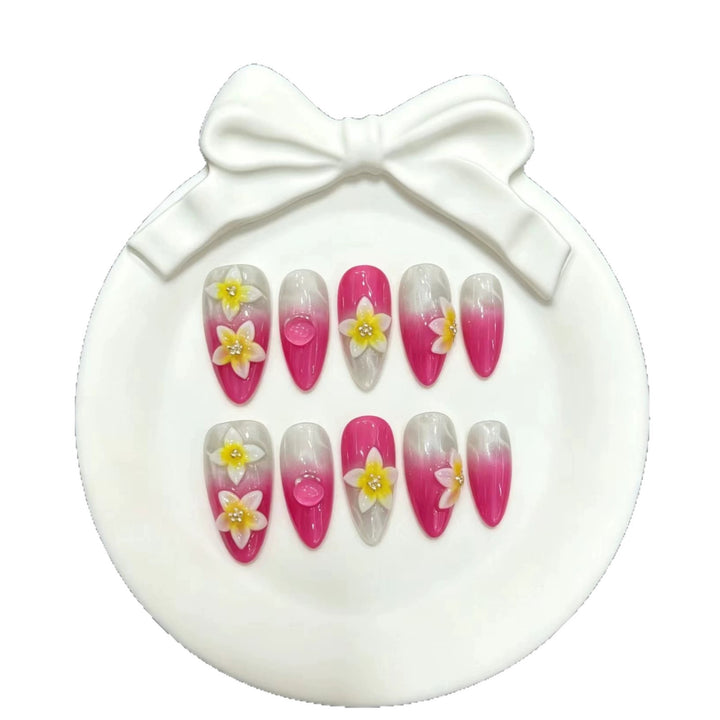 Florale Ombre Stiletto Press-On Nagelset