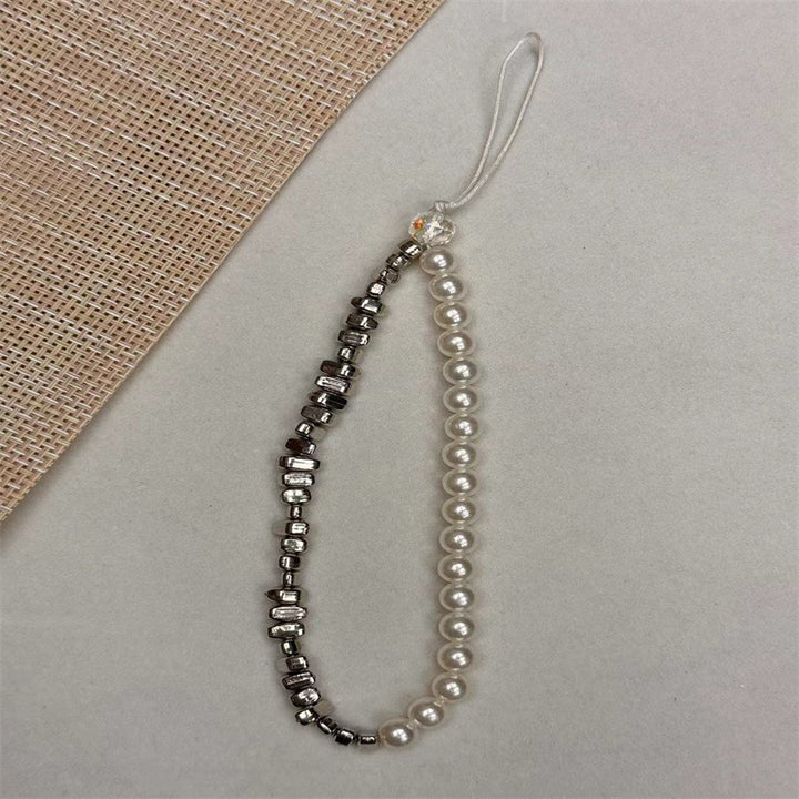 Elegante Perlen- und Metallic-Perlen-Brillen-Kette Karnz