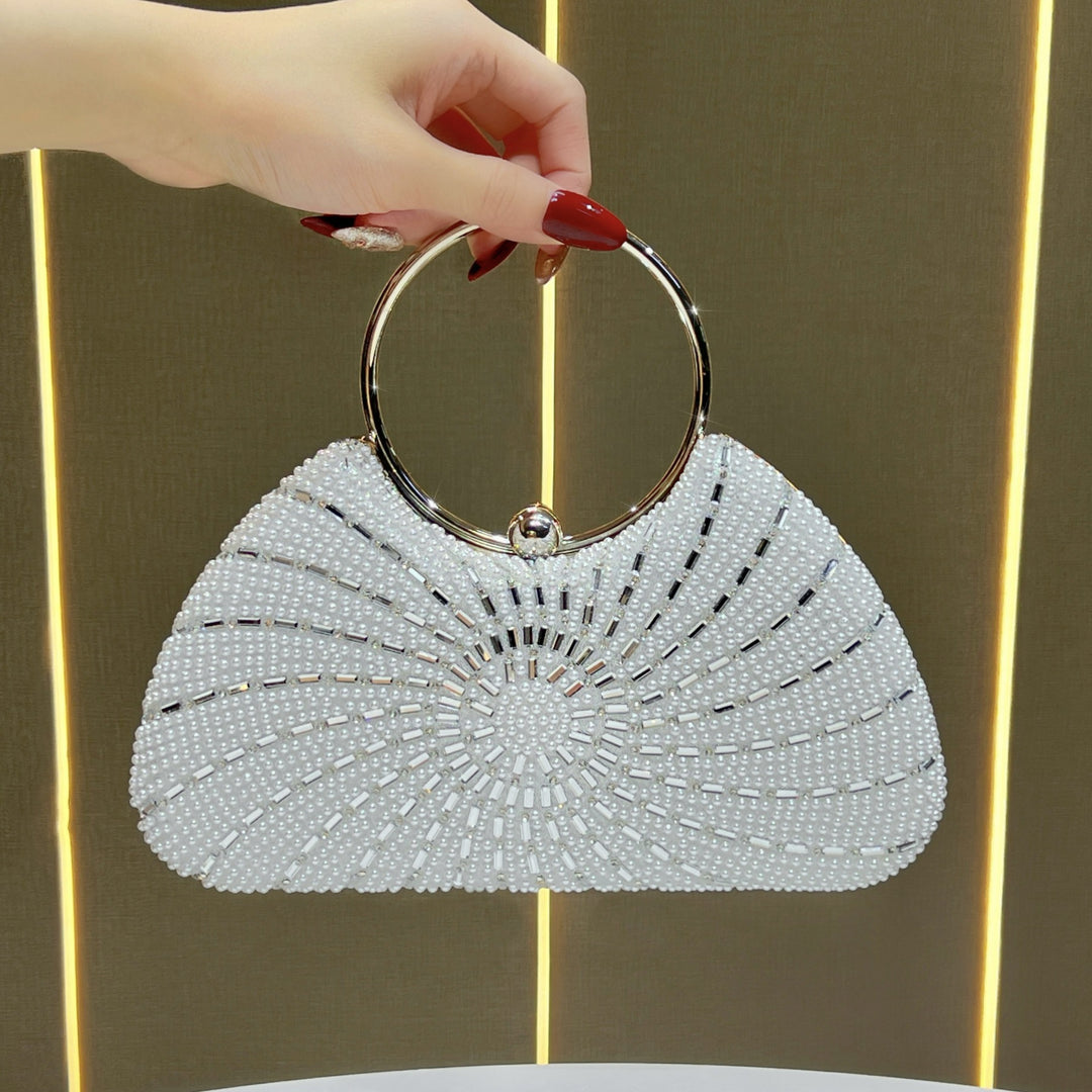 Dekorativer Perlen Clutch Abendtasche