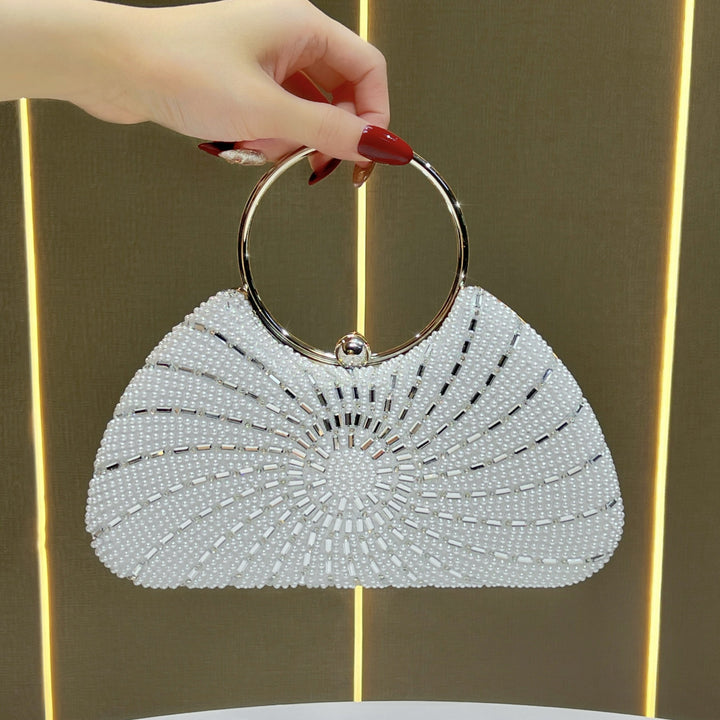 Dekorativer Perlen Clutch Abendtasche