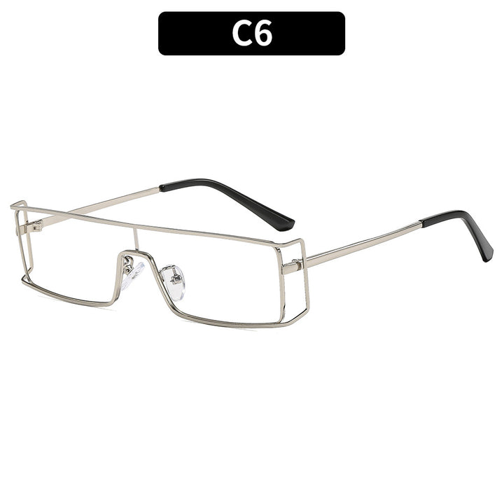 Geometrische Schild-Sonnenbrille mit luxuriösen Metallakzenten