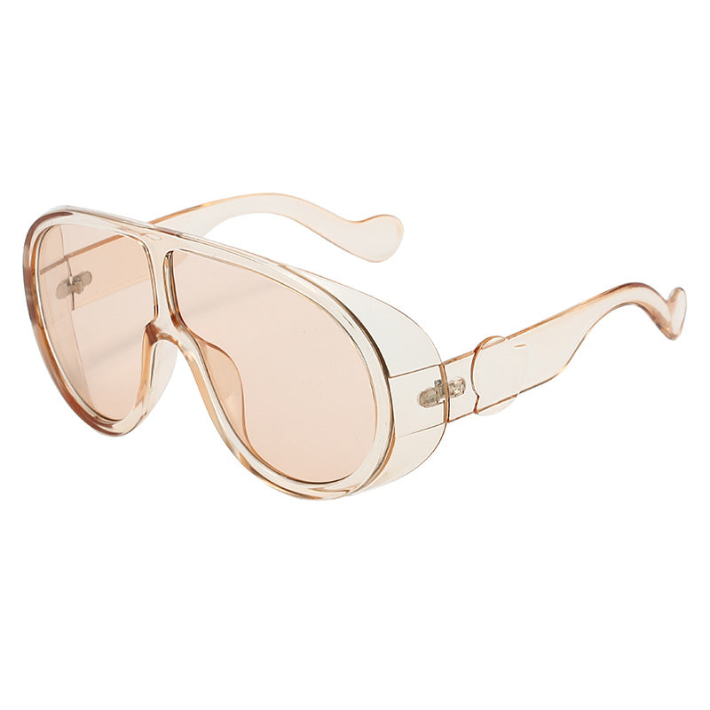 Damen extravagante Sonnenbrille mit stylishem transparenten Rahmen Karnz