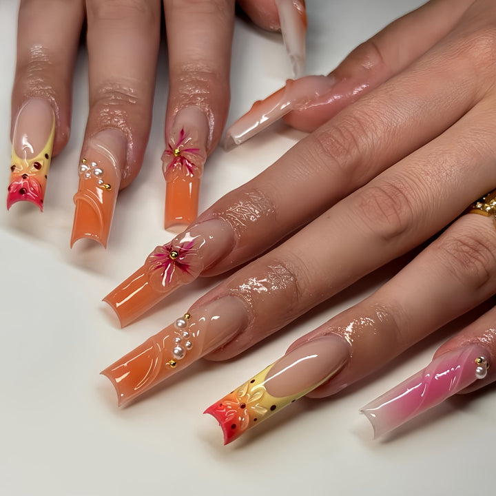 Dekorativer Press-On Nagelset Karnz