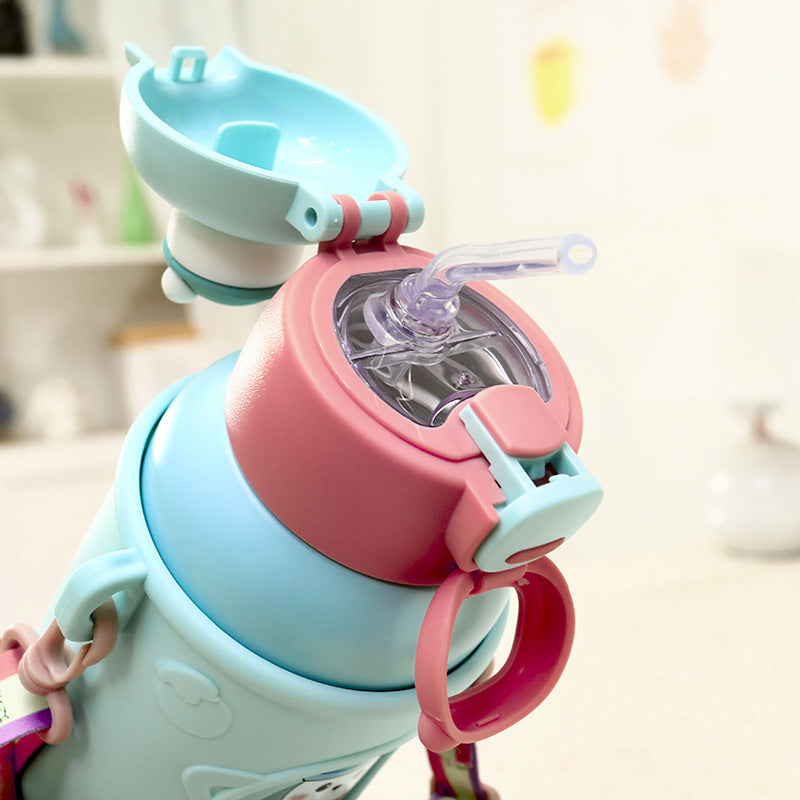 Damen Isolierte Trinkflasche mit kreativen Tiermotiven und ergonomischem Tragesystem Karnz