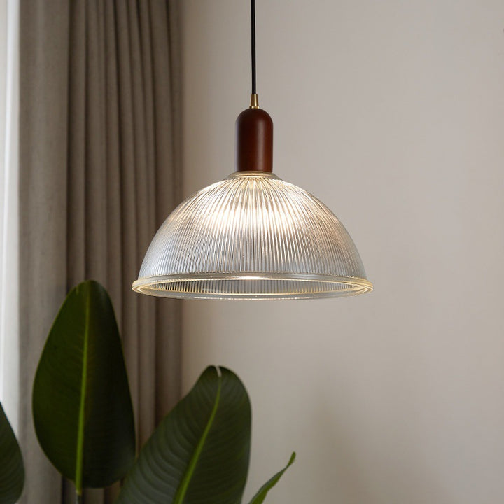 Moderne gerippte Glas Pendelleuchte