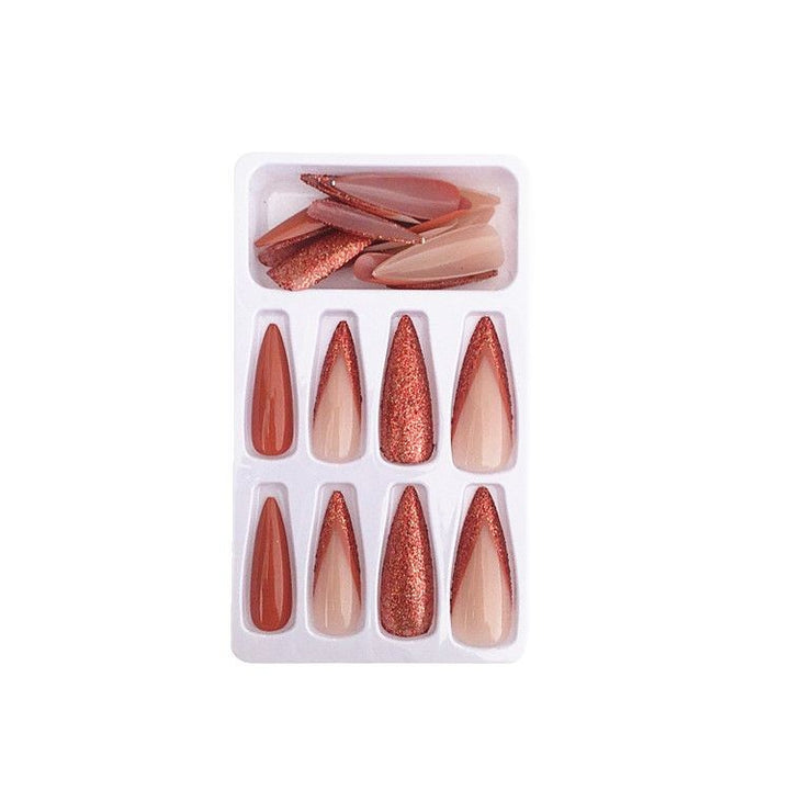 Stiletto-Stil Press-On Nagelspitzen mit Glitzerakzenten